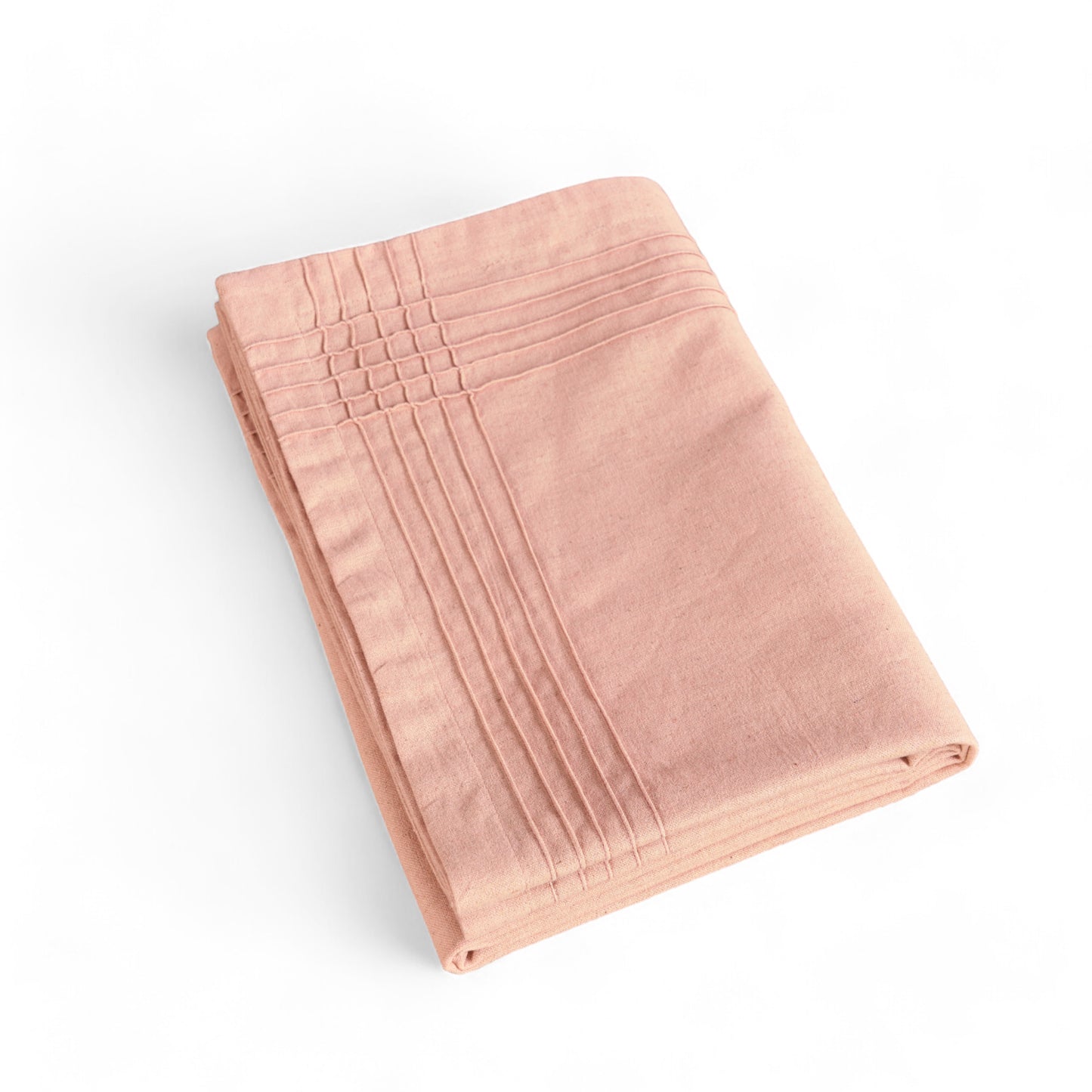 AMOUR - Solid Blush linen table cloth with pintuck border