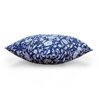 Indigo- Kalamkari print cushion cover, cotton pillow cover