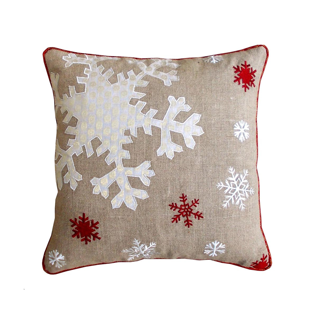 Christmas snowflake cushion cover, linen pillow cover