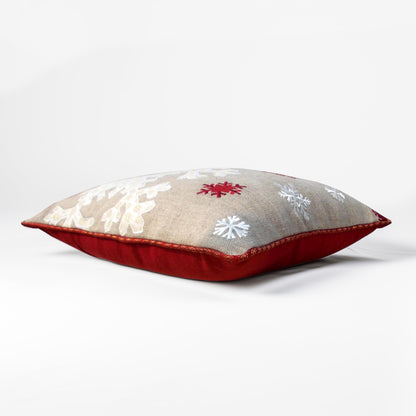 Christmas snowflake cushion cover, linen pillow cover - Vliving