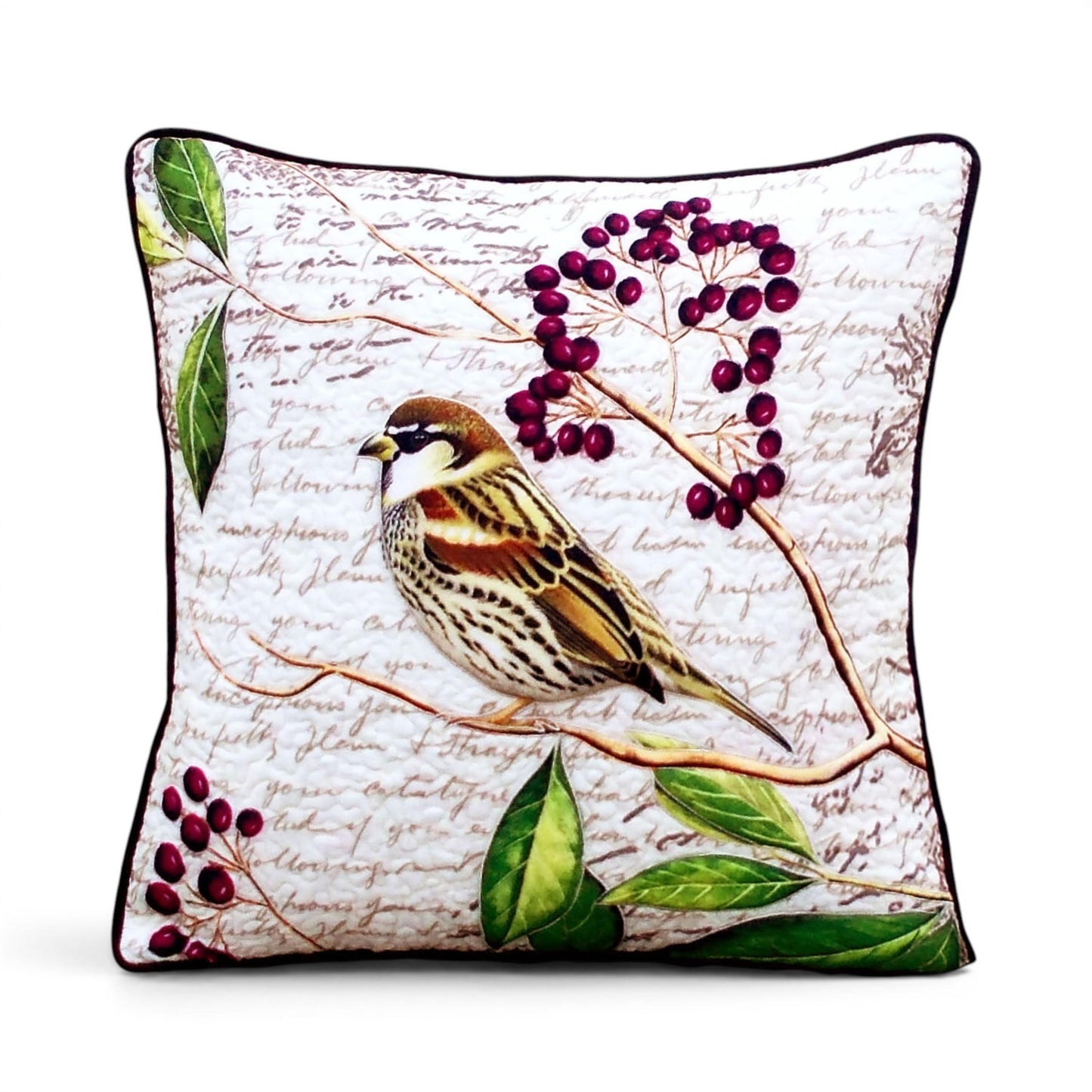 Sparrow with flower Cushion Cover - Vliving