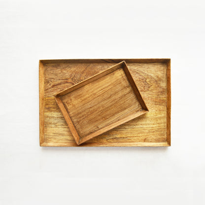 Small rustic mango wood tray - size 5X7 inches