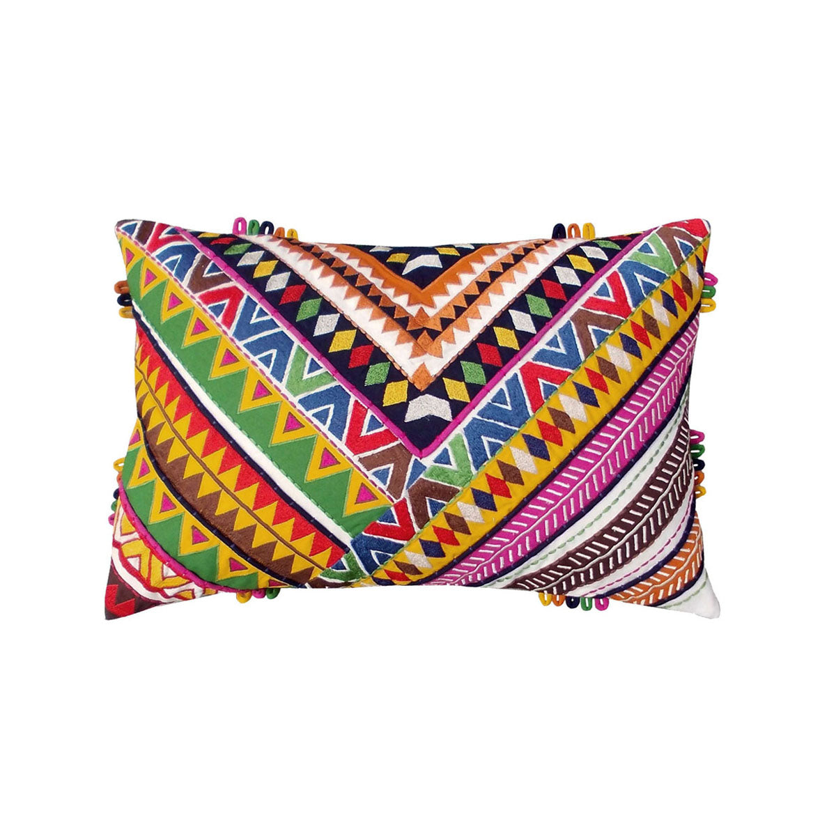 Tribal - Multicolor emboidery- Cushion Cover