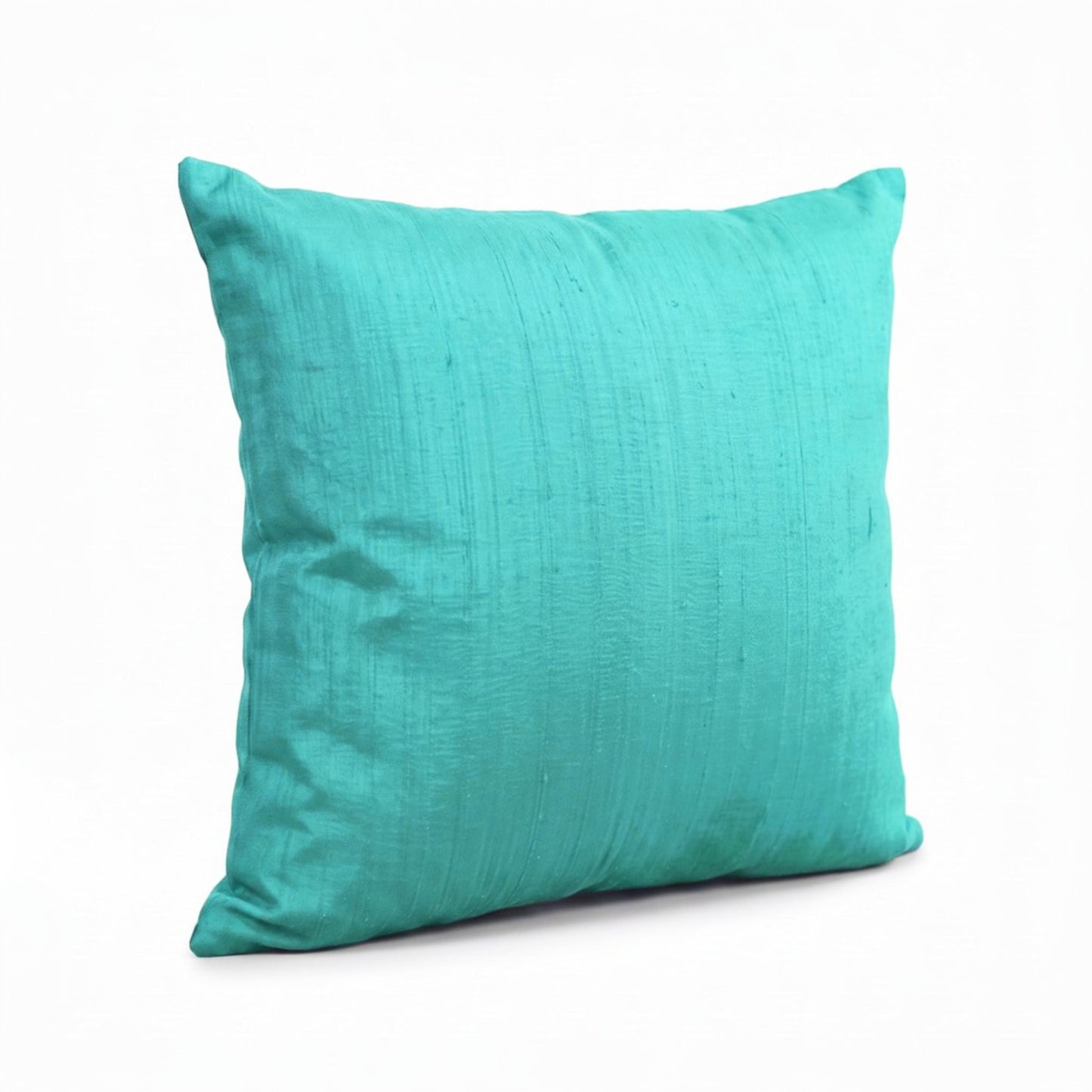 Turquoise Pure Dupioni Silk Cushion Cover | Reversible | Concealed Zip | 3 Sizes