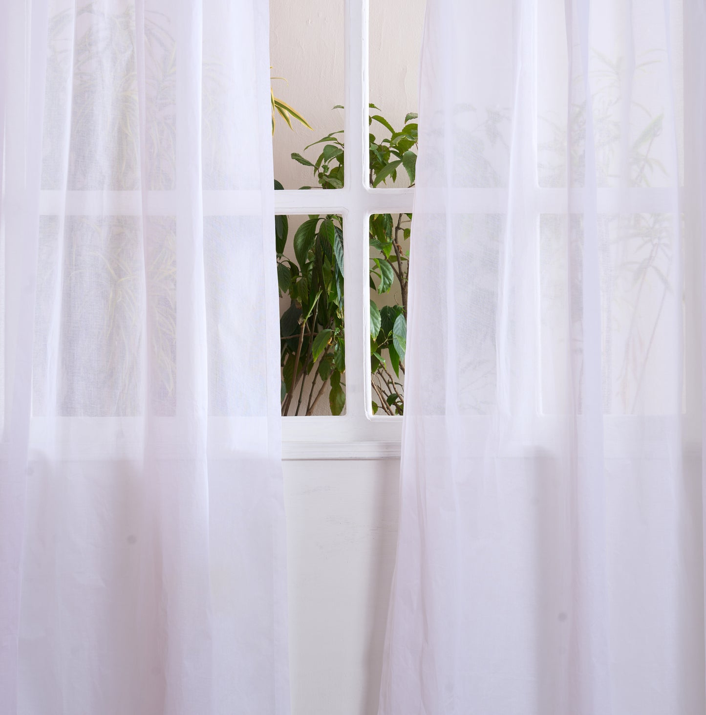 Curtain, white sheer cotton organdy, window panel, home decor, sizes available