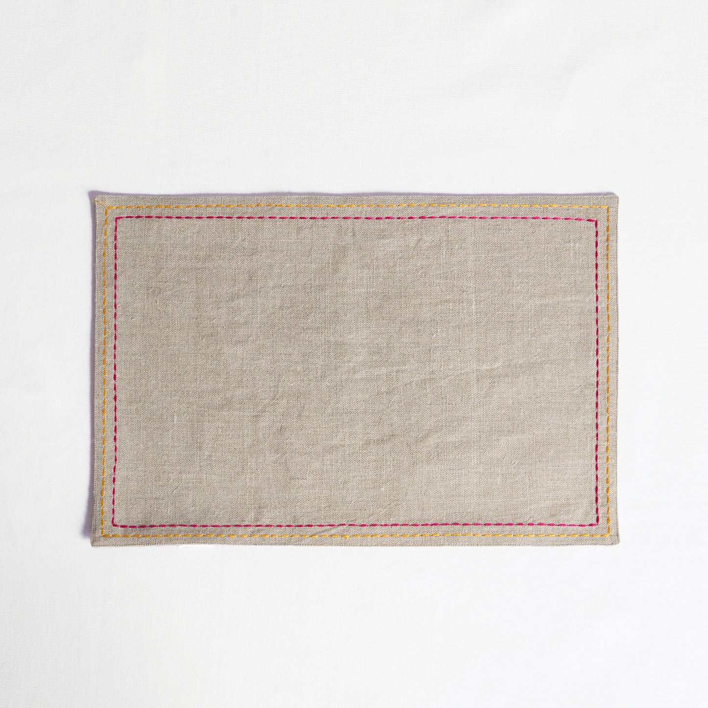 FOLK Pure Linen Table Mats – with Rice Stitch Embroidery - Vliving