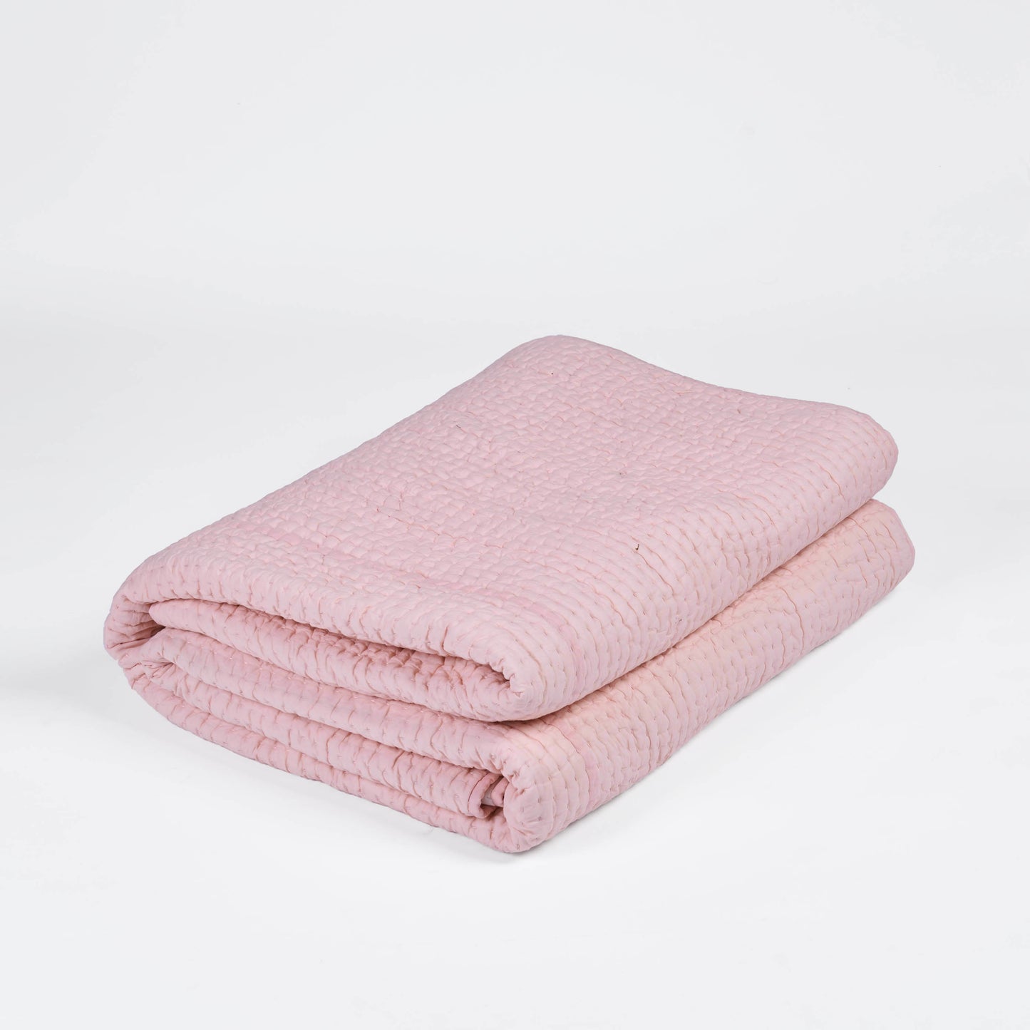 BLUSH colour handmade Kantha cotton Quilted bed set, Sizes available