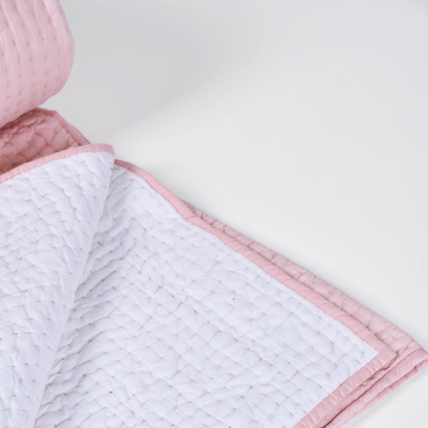 BLUSH colour handmade Kantha cotton Quilt, Sizes available