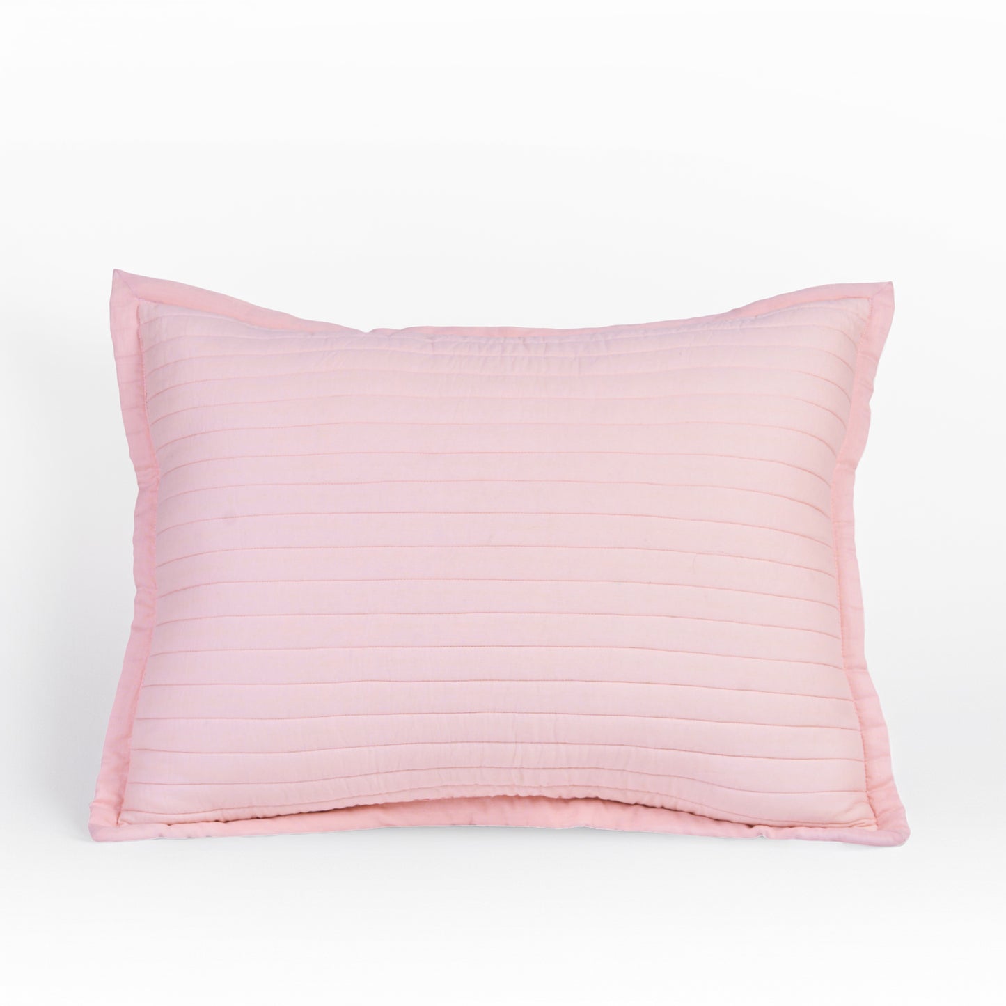 BLUSH Cotton Stripe Quilted Pillow Case with flange, Sizes available