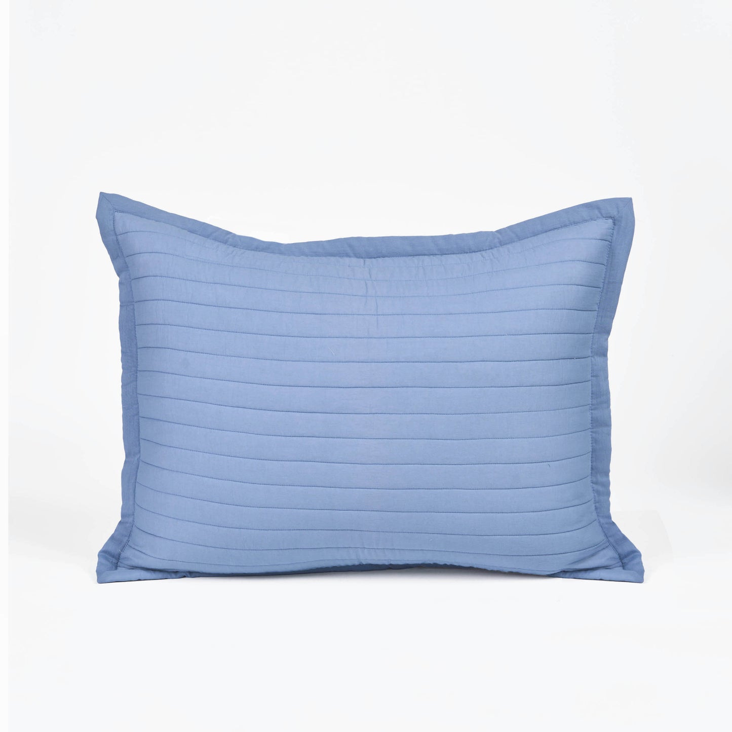 DENIM BLUE Cotton Stripe Quilted Pillow Case with flange, Sizes available