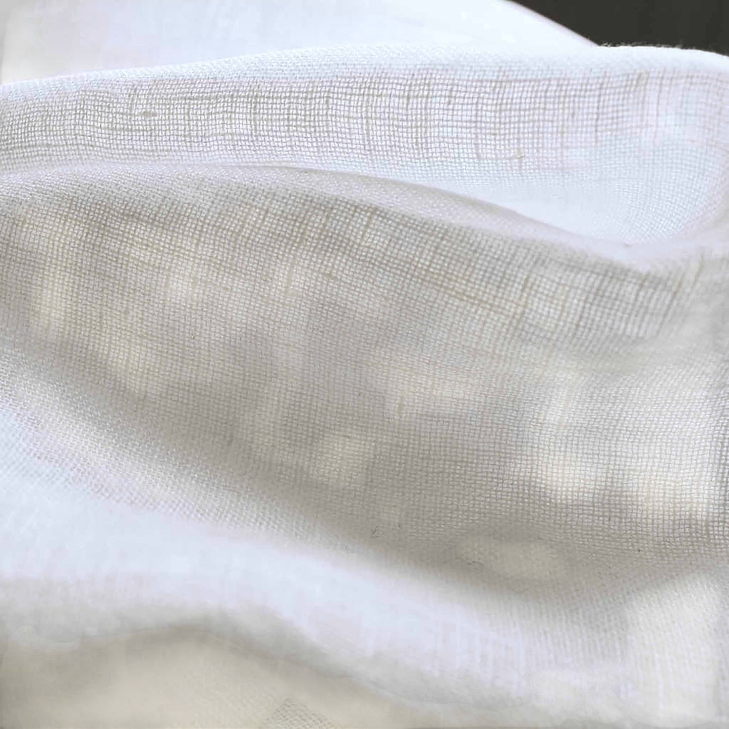 Vliving white pure linen curtain panel with a textured weave, offering a soft, natural look and light-filtering.