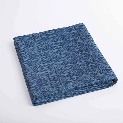 Ikat Print Indigo Blue Cotton Duck Tablecloth – Multiple Sizes