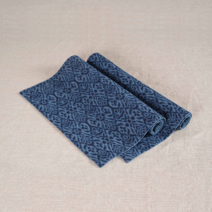 Ikat Print Indigo Blue Cotton Duck Placemats – Sets of 2, 4 & 6