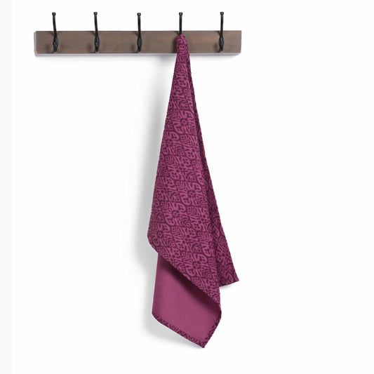 Ikat Print Plum Cotton Duck Kitchen Towel – 20x28 inches