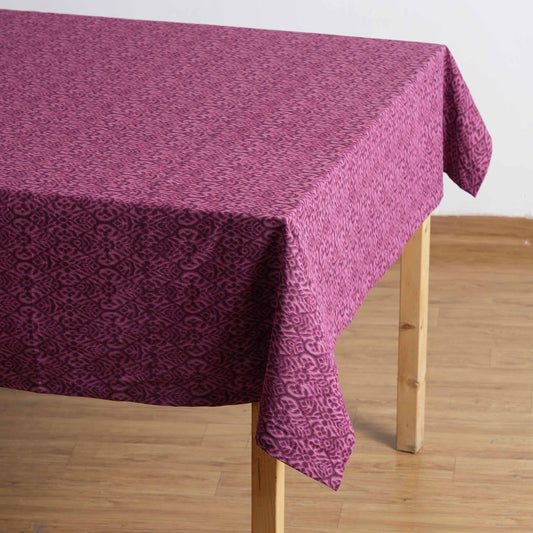 Ikat Print Plum Cotton Duck Tablecloth – Multiple Sizes