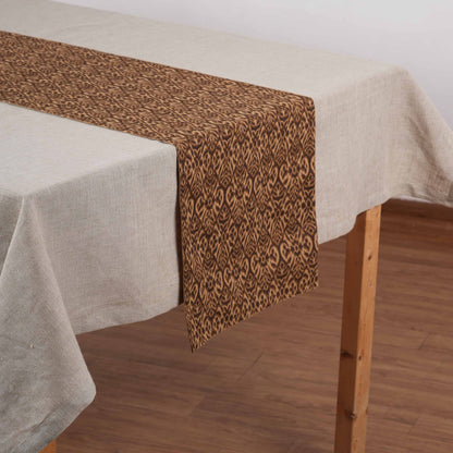 Ikat Print Beige Blue Cotton Duck Table Runner – Sizes available