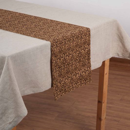 Ikat Print Beige Blue Cotton Duck Table Runner – Sizes available