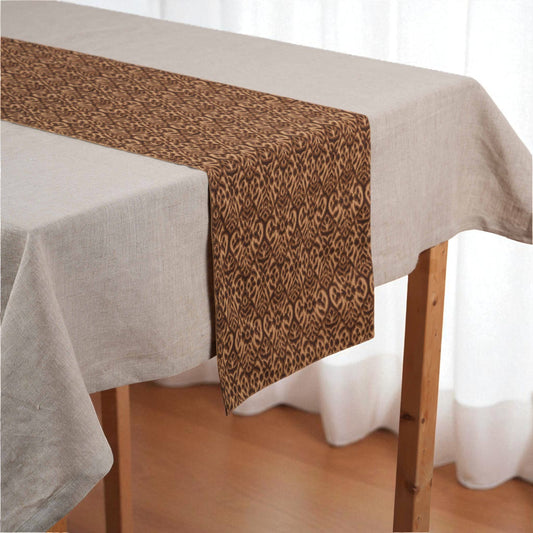 Ikat Print Beige Blue Cotton Duck Table Runner – Sizes available