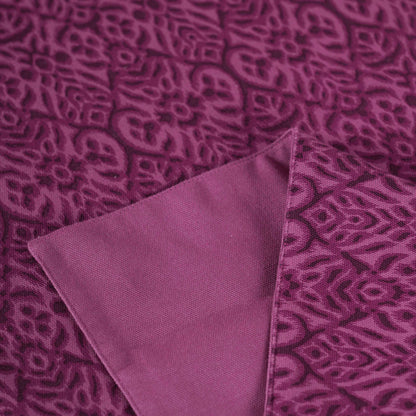 IKAT PRINT - Plum colour cotton Bed runner set - King / Queen / Twin Size - Vliving