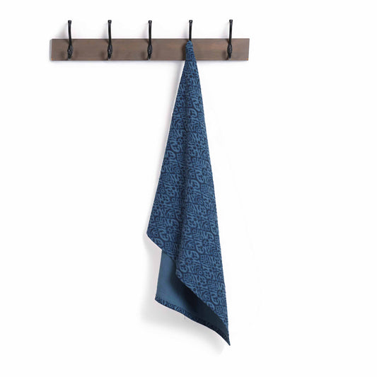 Ikat Print Indigo Blue Cotton Duck Kitchen Towel – 20x28 inches