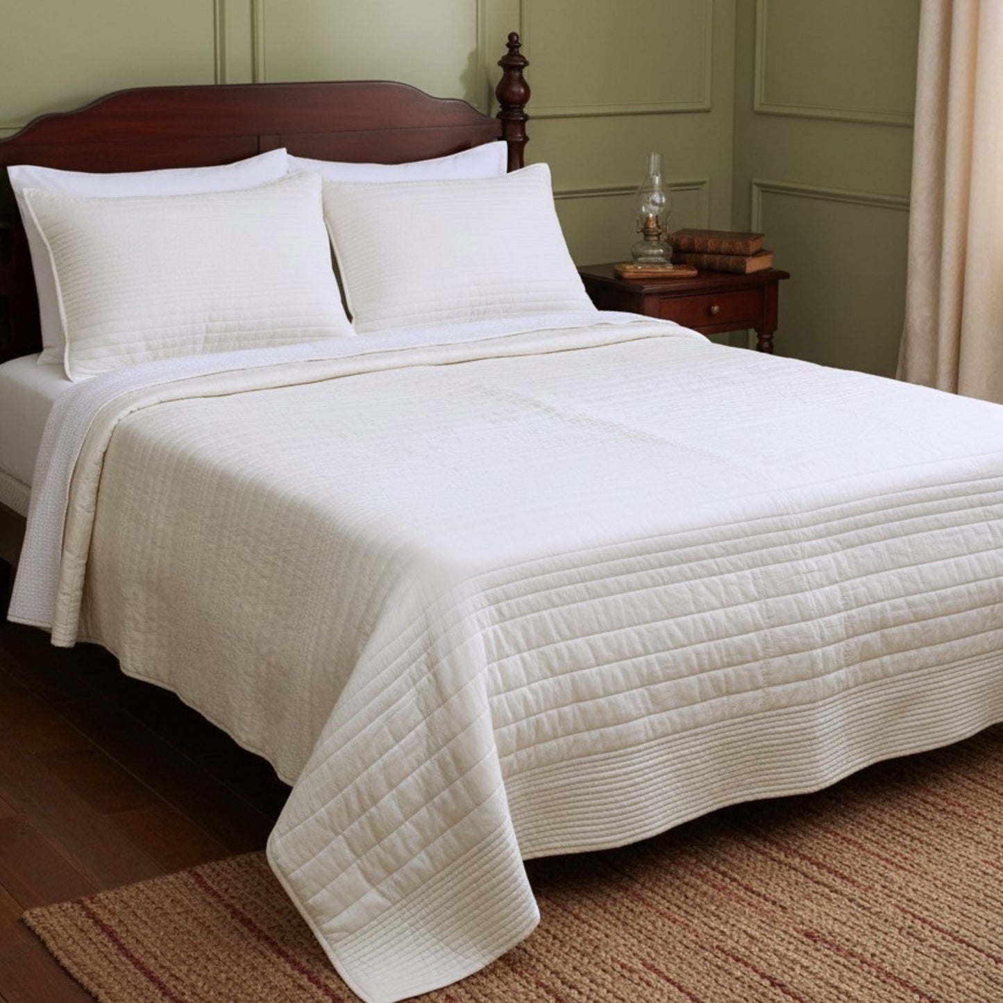 SHWET | White Luxury 300TC Cotton Satin Quilt | Single, Queen & King Sizes - Vliving