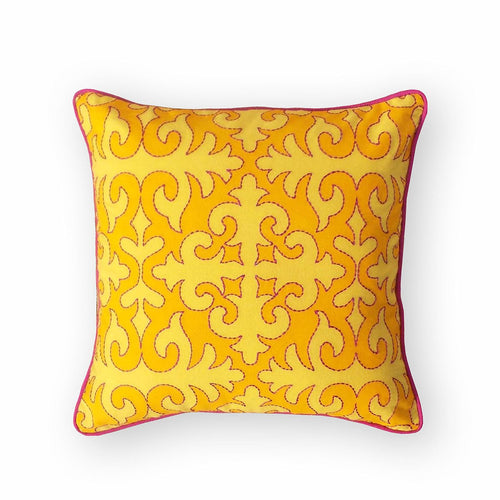 Shyrdak Yellow & Pink Cotton Cushion Cover